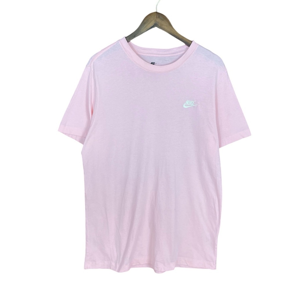 Nike | Embroidered Swoosh Nike Logo Pink Short Sleeve Relaxed Tee - Picture 3 of 6